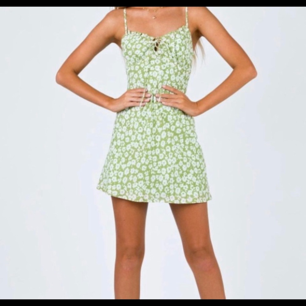 Princess Polly green tasmin mini dress